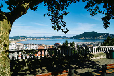 Panoramic view of city and buildings against sky