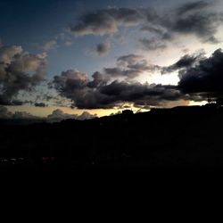 Scenic view of mountains against cloudy sky