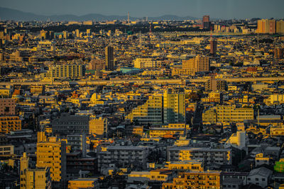 High angle view of cityscape