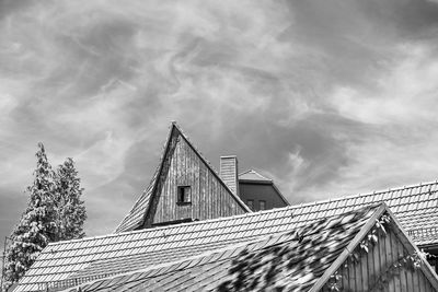 Low angle view of house against sky