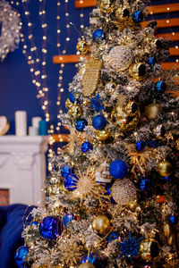 Close-up of christmas decoration hanging on tree