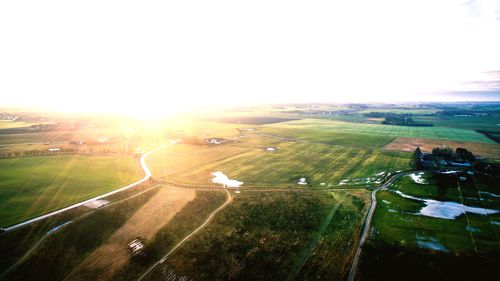 Aerial view of landscape against sky