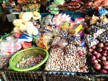 Variety of fruits for sale in market