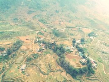 High angle view of land