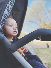 Cute boy looking away