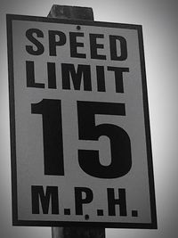 Low angle view of information sign