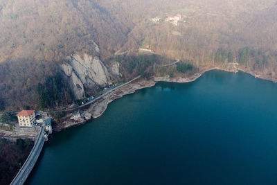 High angle view of river