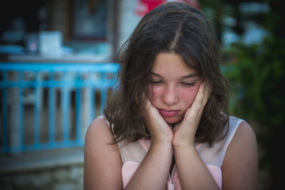 Close-up of sad girl