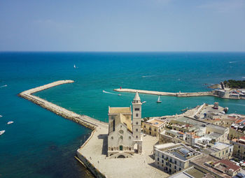 High angle view of beach against sky