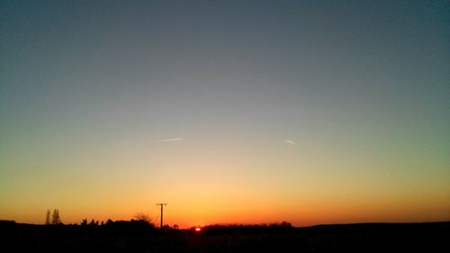 Silhouette of landscape at sunset