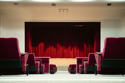 Empty chairs on table