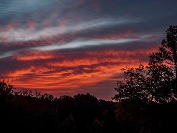 Scenic view of cloudy sky at sunset