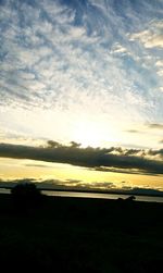 Scenic view of sea at sunset