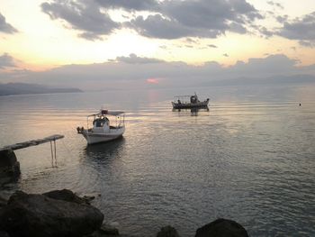 Scenic view of sea at sunset