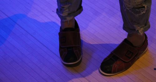 Close-up of shoes on black background