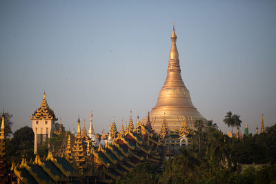 Pagoda against clear sky