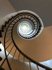 Low angle view of spiral stairs