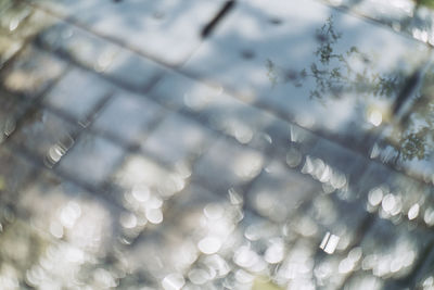 Close-up of water drops on glass window