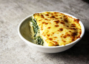 Close-up of food in bowl on table