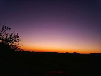 Scenic view of silhouette landscape against sky during sunset