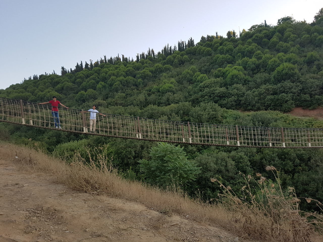 BRIDGE OVER LAND AGAINST CLEAR SKY