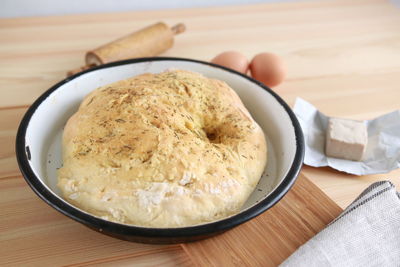 Close-up of food in bowl on table