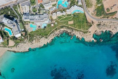 High angle view of swimming pool