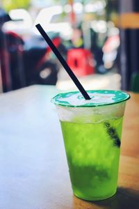 Close-up of drink on table