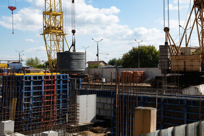 Low angle view of construction site