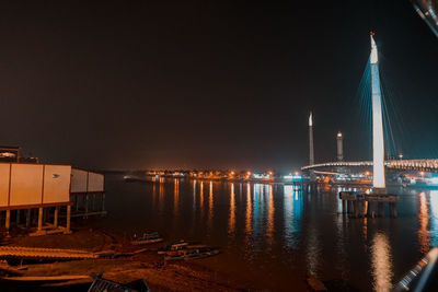 Illuminated city at night