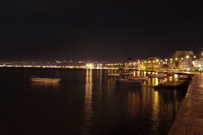 Illuminated cityscape at night