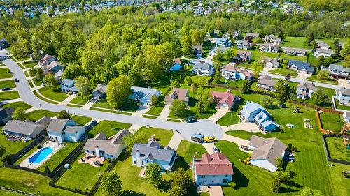 High angle view of townscape