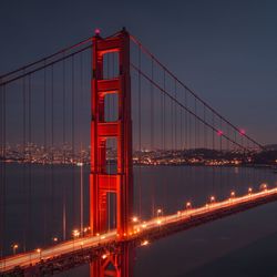 Suspension bridge over river