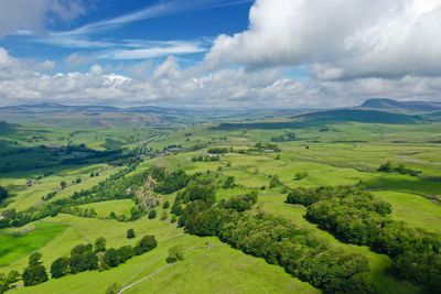 Aerial view of landscape against sky