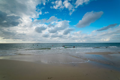 Scenic view of beach against sky