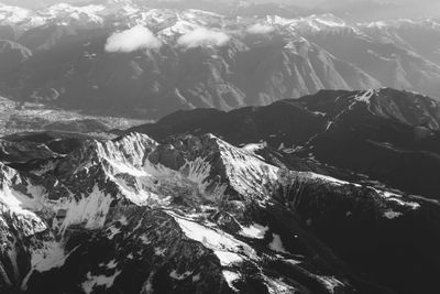 Scenic view of snowcapped mountains