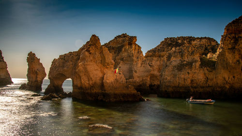 Rock formations in water