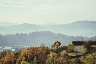 Scenic view of mountains against sky