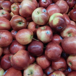 Full frame shot of apples for sale at market stall