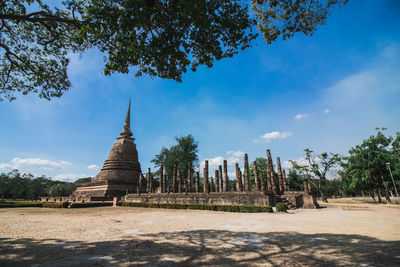 Panoramic view of temple building against sky