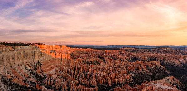 Panoramic view of landscape against cloudy sky