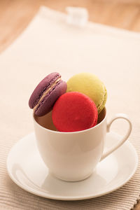 Close-up of dessert on table