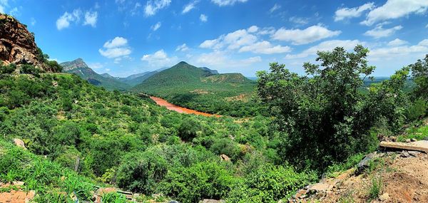 Scenic view of mountains against sky