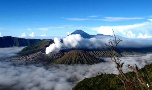 Scenic view of mt bromo against sky