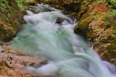 Scenic view of waterfall