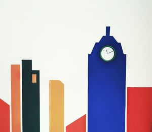 Low angle view of red wall