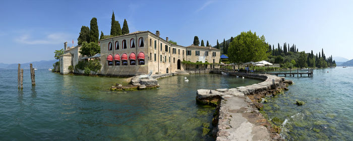 View of buildings in lake