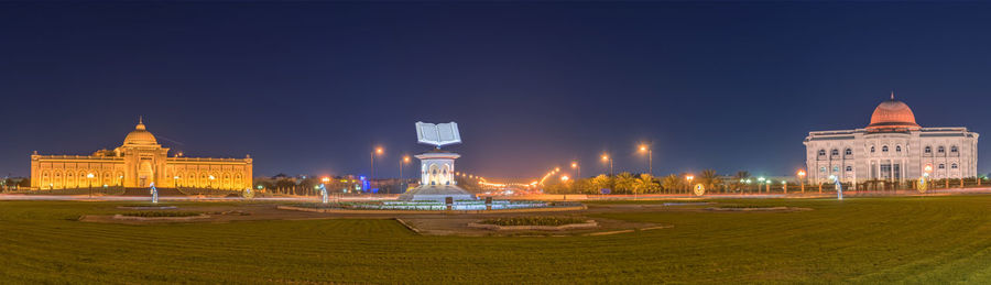 Illuminated city at night