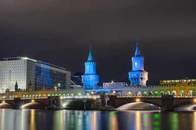 Silhouette of city at night