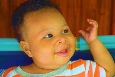 Close-up portrait of cute boy